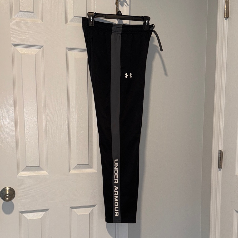 Under Armour Black Pants with Gray Stripe
